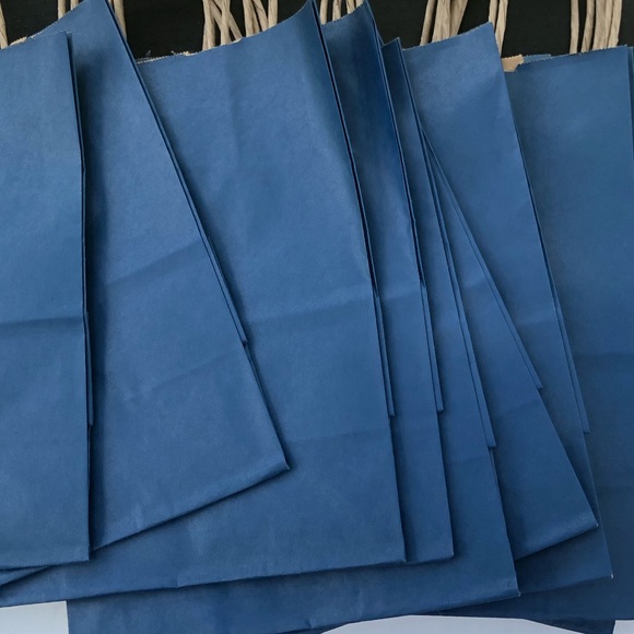Navy Blue Kraft Tinted Paper Gift Shopping Bags 12 Pack CUB 8X4X10 Dozen - Picture 4 of 7